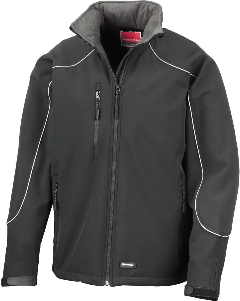 Result R 118X – 3-Lagen Kapuzen Softshell Jacke "Ice Fell" – All Black