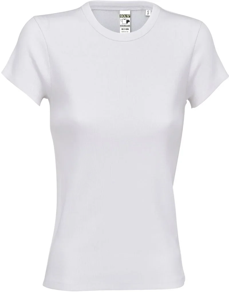 SOL's Collection Sara – Damen Ripp T-Shirt – White