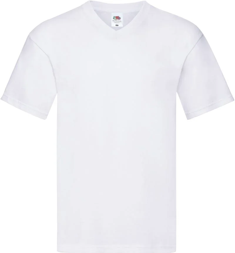 Fruit of the Loom Original V-Neck T – Herren V-Ausschnitt T-Shirt – White