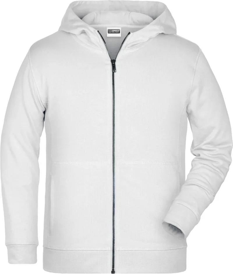 James & Nicholson 8026K – Kinder Kapuzen Sweatjacke – White