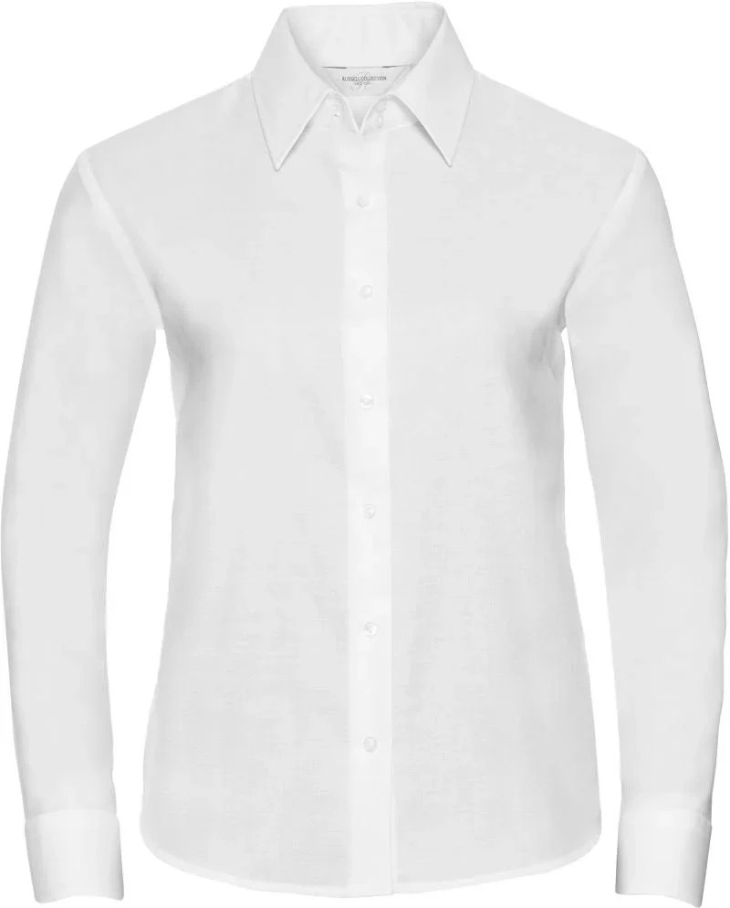 Russell Athletic 932F – Oxford Bluse langarm – White
