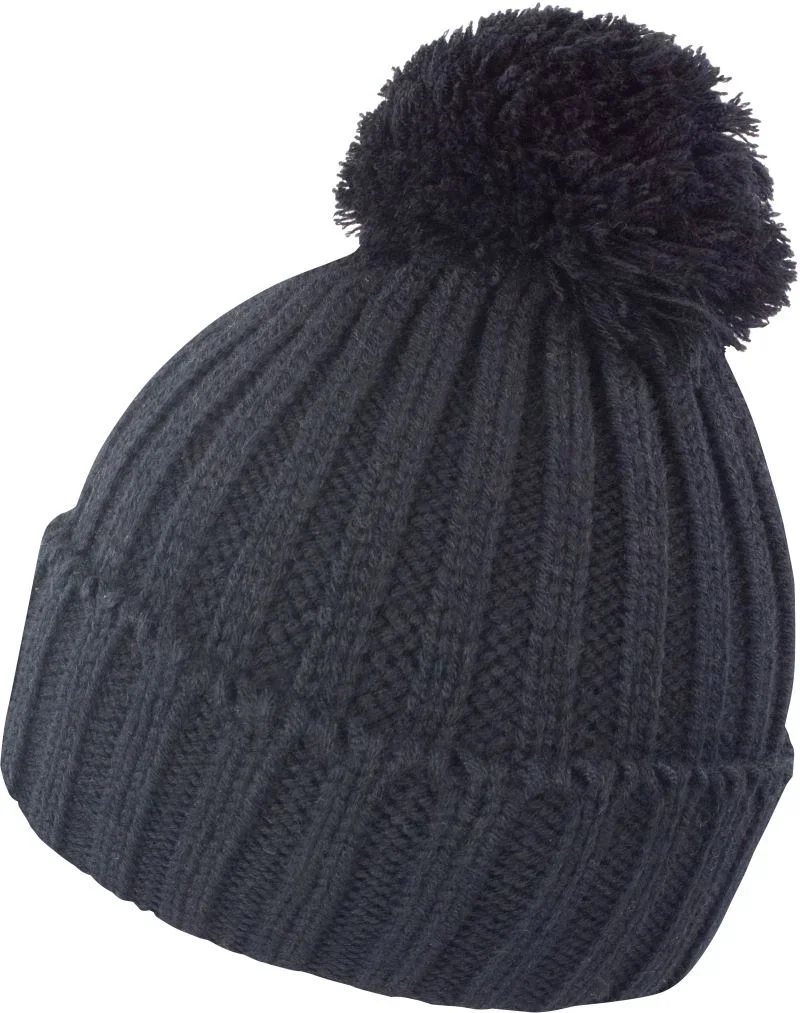 Result Headwear R 369X – Strickmütze mit Pompon – Black