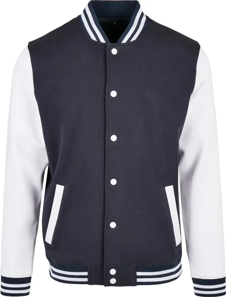 Build your Brand BB 004 – College Jacke – Navy/White