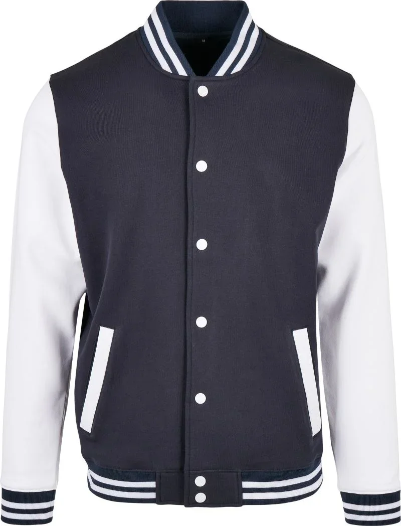 Build your Brand BB 004 – College Jacke – Navy/White