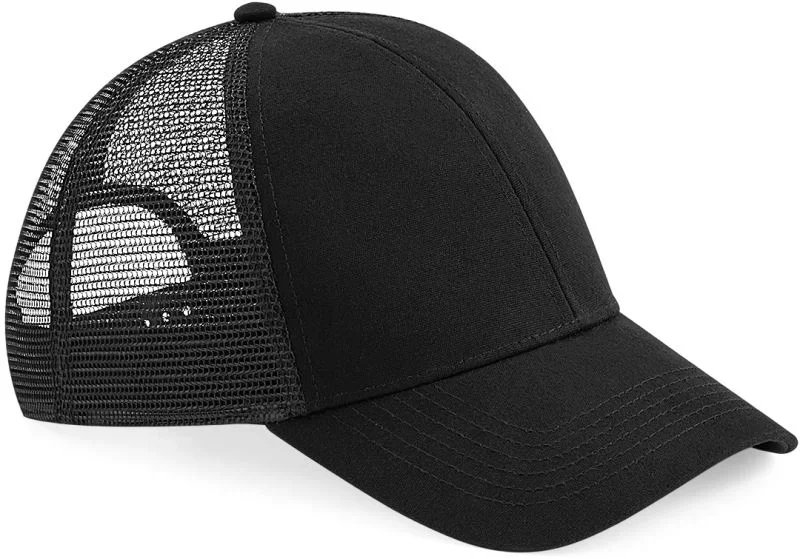 Beechfield B 60N – 6 Panel Bio Trucker Kappe – Black