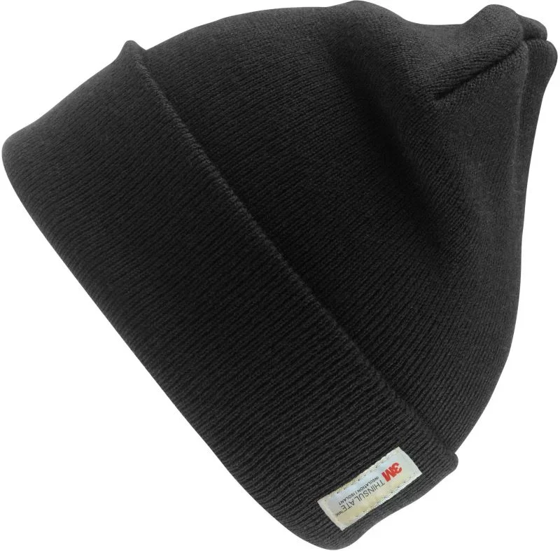 Result Headwear RC 033X – Strickmütze mit Thinsulate™ Futter – Black