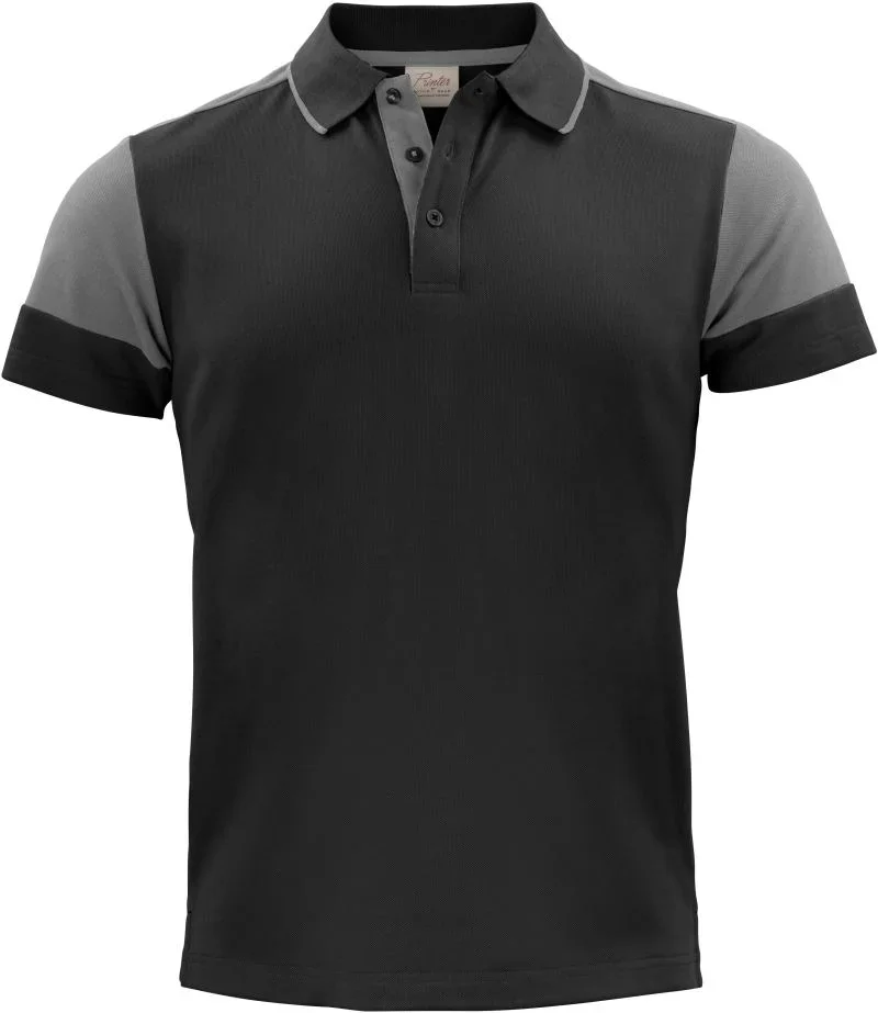 Printer Prime Polo Men – Schweres Herren Piqué Polo – Black/Anthracite