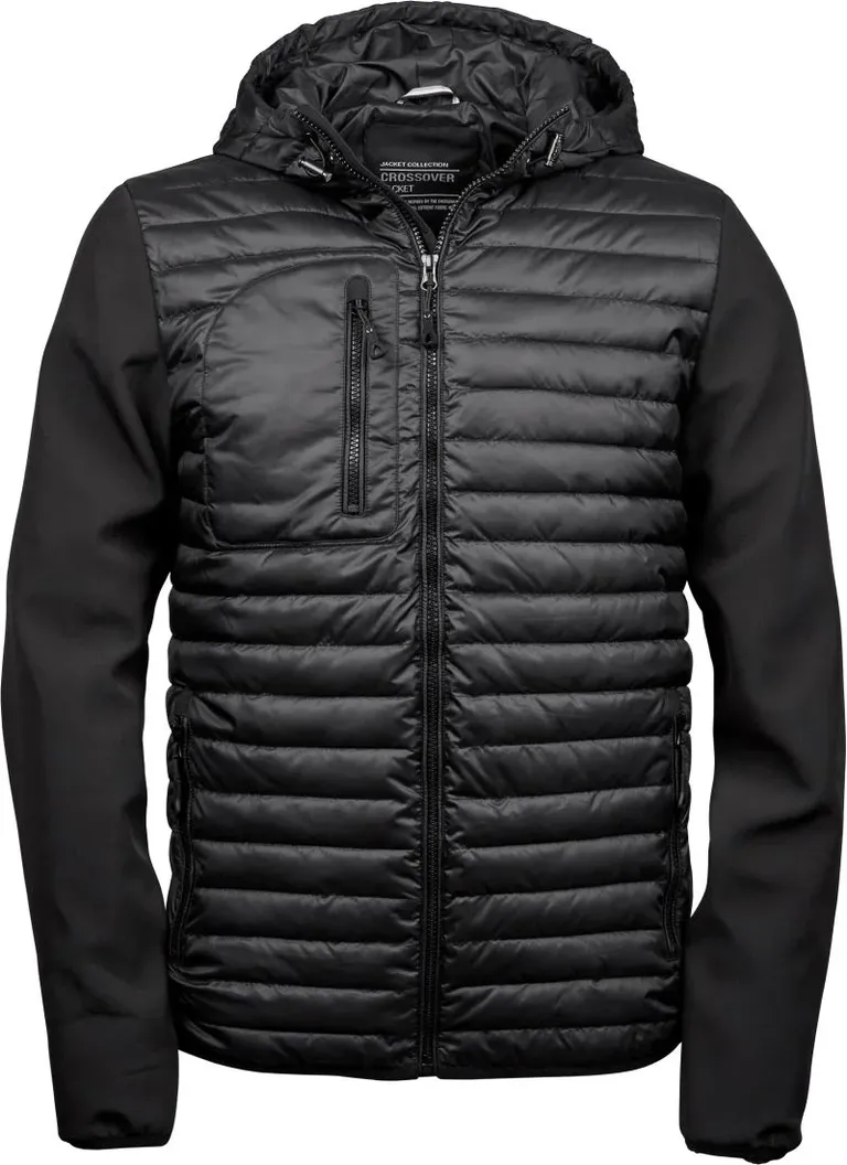TEE JAYS TJ 9628 – Herren Crossover Kapuzenjacke – Black/Black
