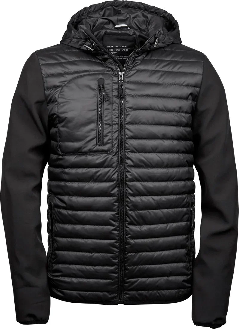 TEE JAYS TJ 9628 – Herren Crossover Kapuzenjacke – Black/Black