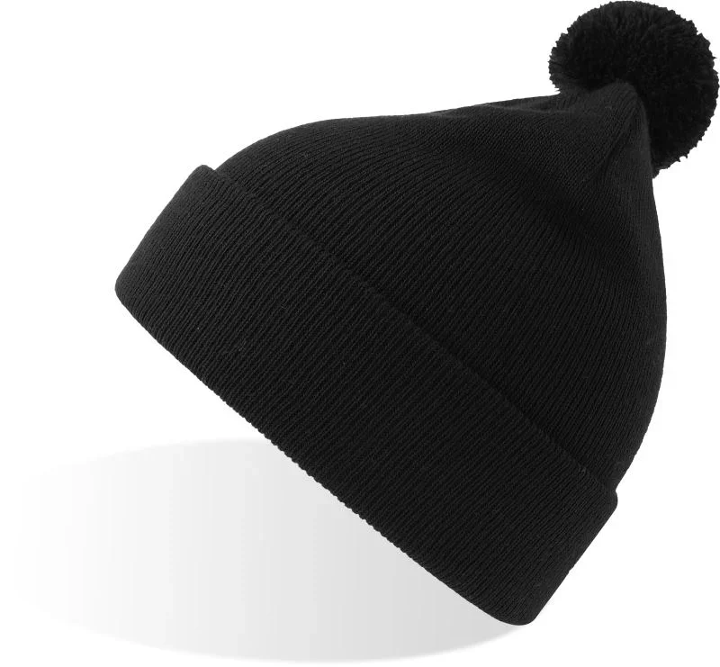 Atlantis Kid Wind-S Pompom – Kinder Strickmütze mit Pompon – Black