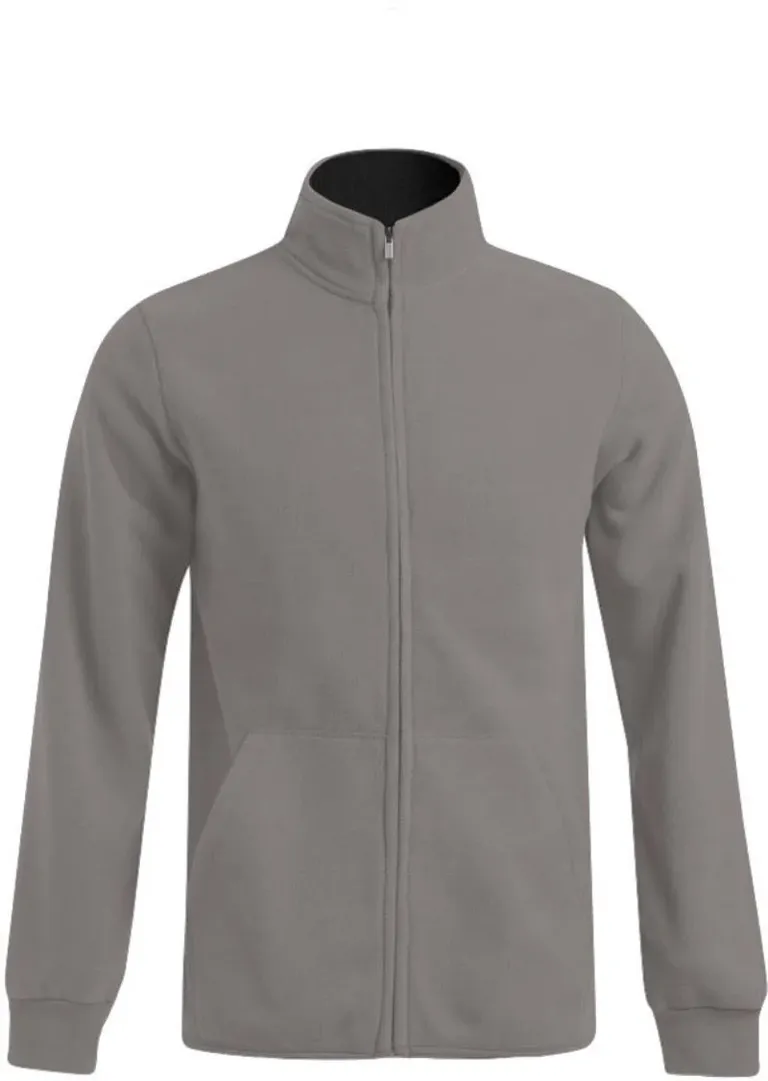 Promodoro 7971 – Herren Double Fleece Jacke – Light Grey/Black