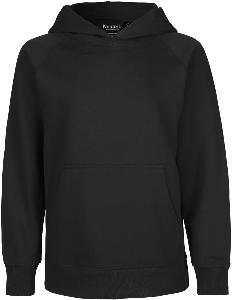 Neutral O 13101 – Kinder Bio Kapuzen Sweater – Black