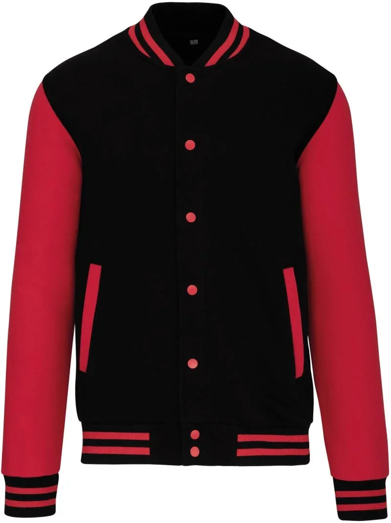 Kariban K 497 – Unisex College Jacke "Teddy" – Black/Red