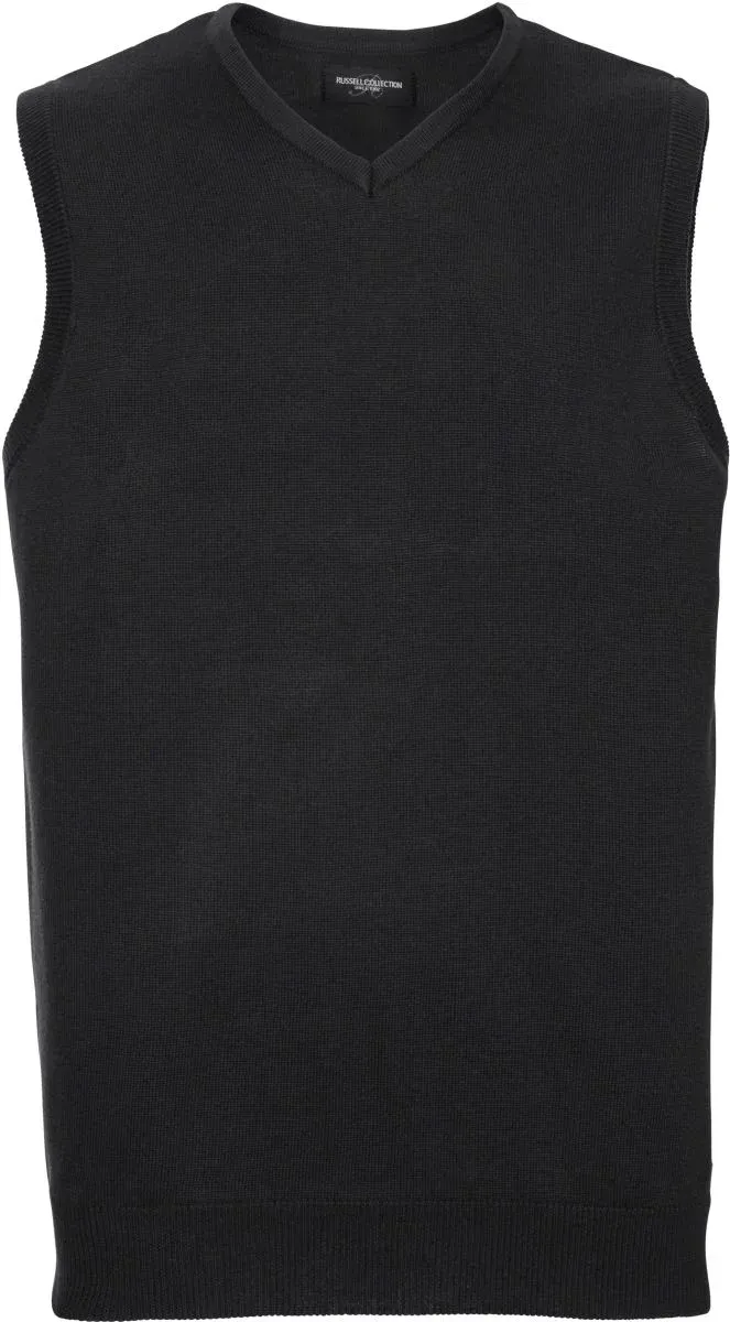 Russell Athletic 716M – V-Ausschnitt Strickpullunder – Black
