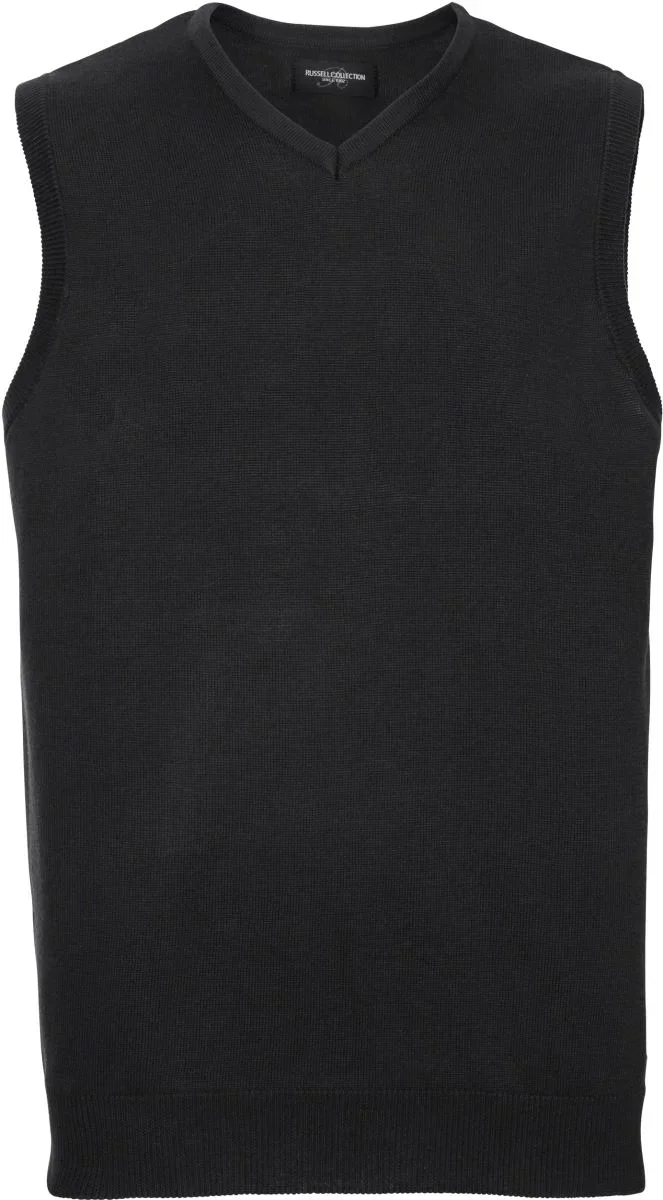 Russell Athletic 716M – V-Ausschnitt Strickpullunder – Black