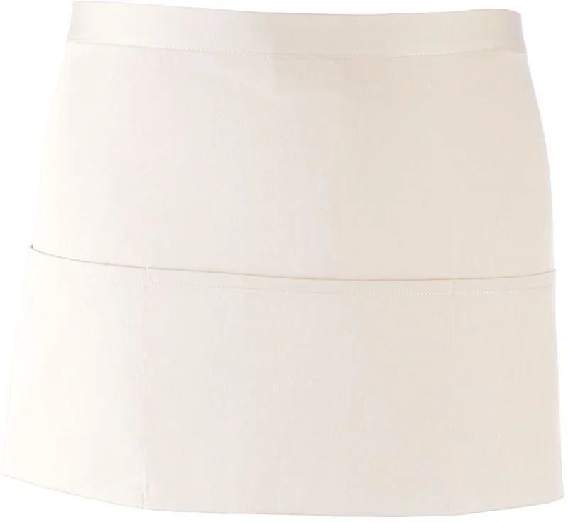 Premier PR 155 – Hüftschürze mit Bauchtasche kurz "Colours" – White
