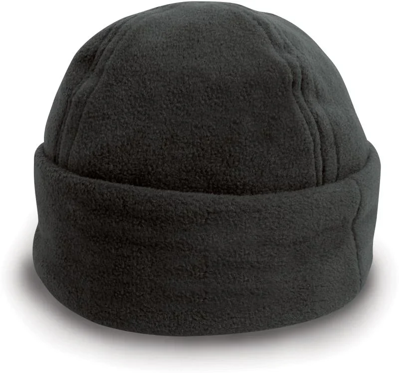 Result Headwear RC 141X – Fleece Mütze mit Umschlag – Black