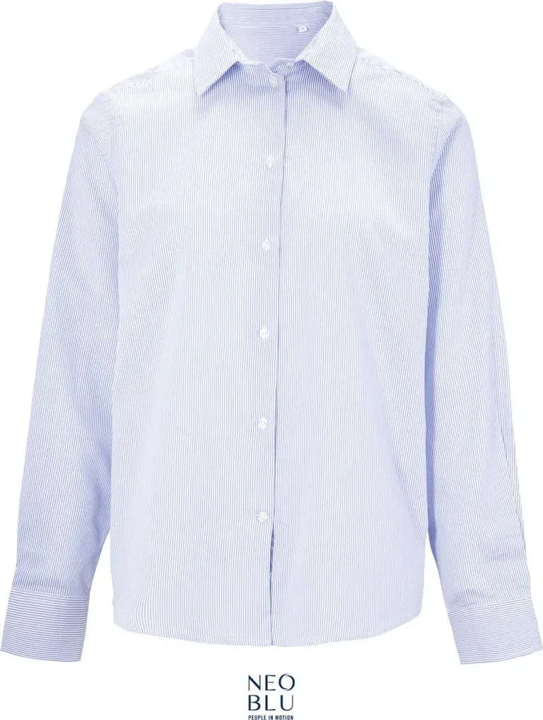 NEOBLU Baptiste Men – Micro-Twill Hemd langarm – Blue Stripes