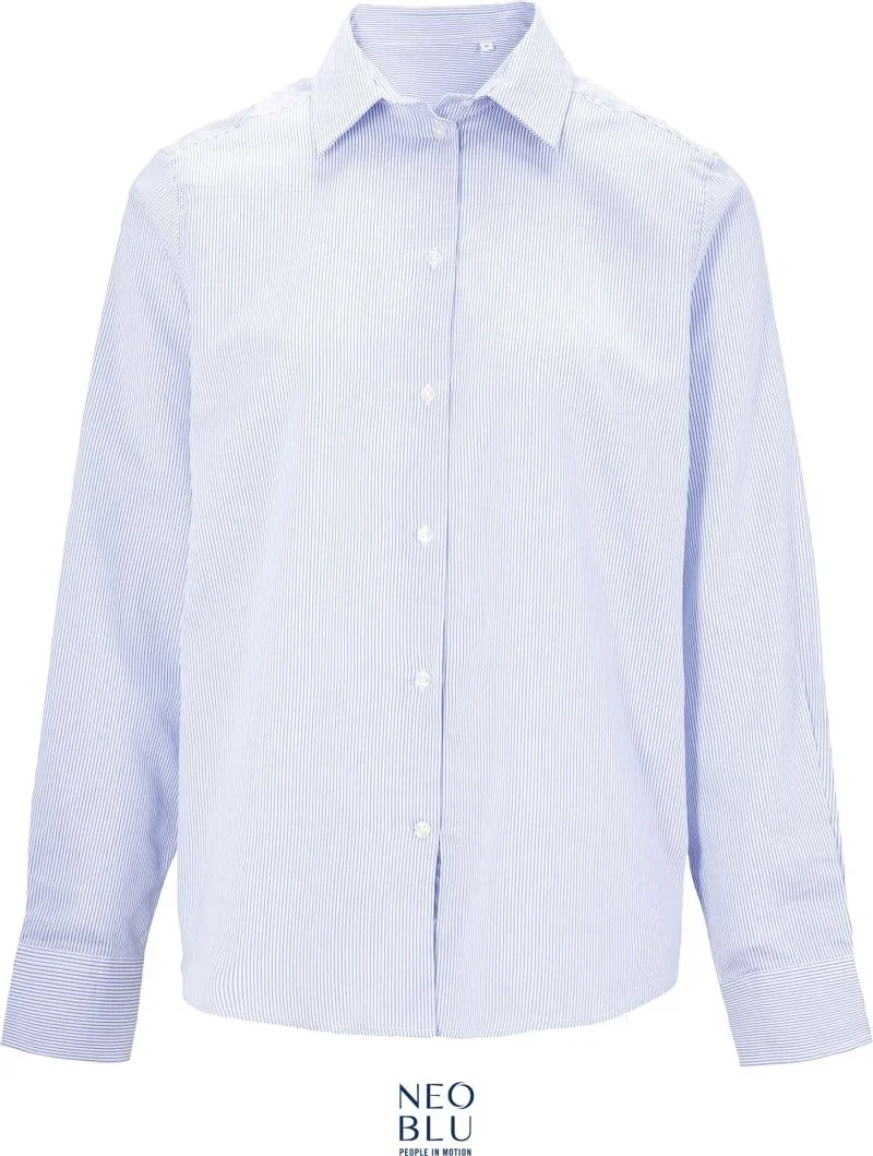 NEOBLU Baptiste Men – Micro-Twill Hemd langarm – Blue Stripes