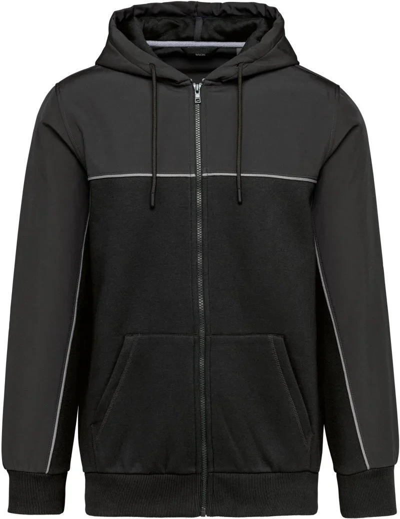 Kariban WK 410 – Workwear Kapuzen Sweatjacke – Black/Dark Grey
