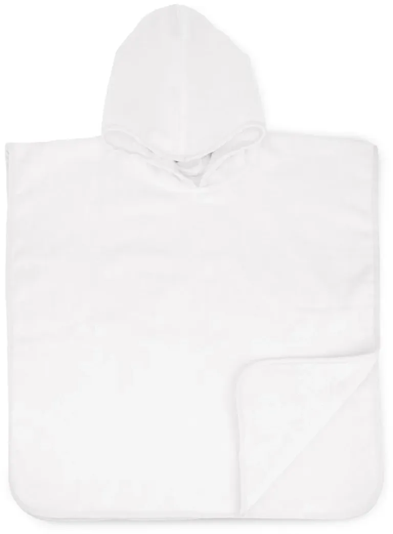 The One Towelling Baby Poncho – White
