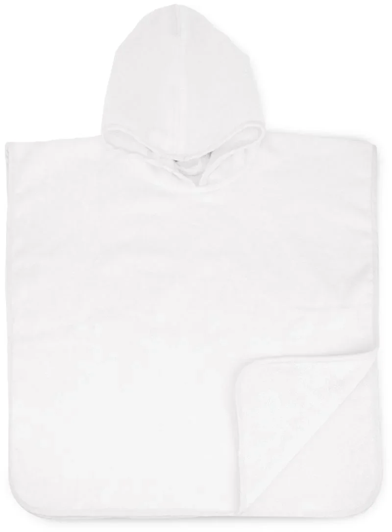 The One Towelling Baby Poncho – White