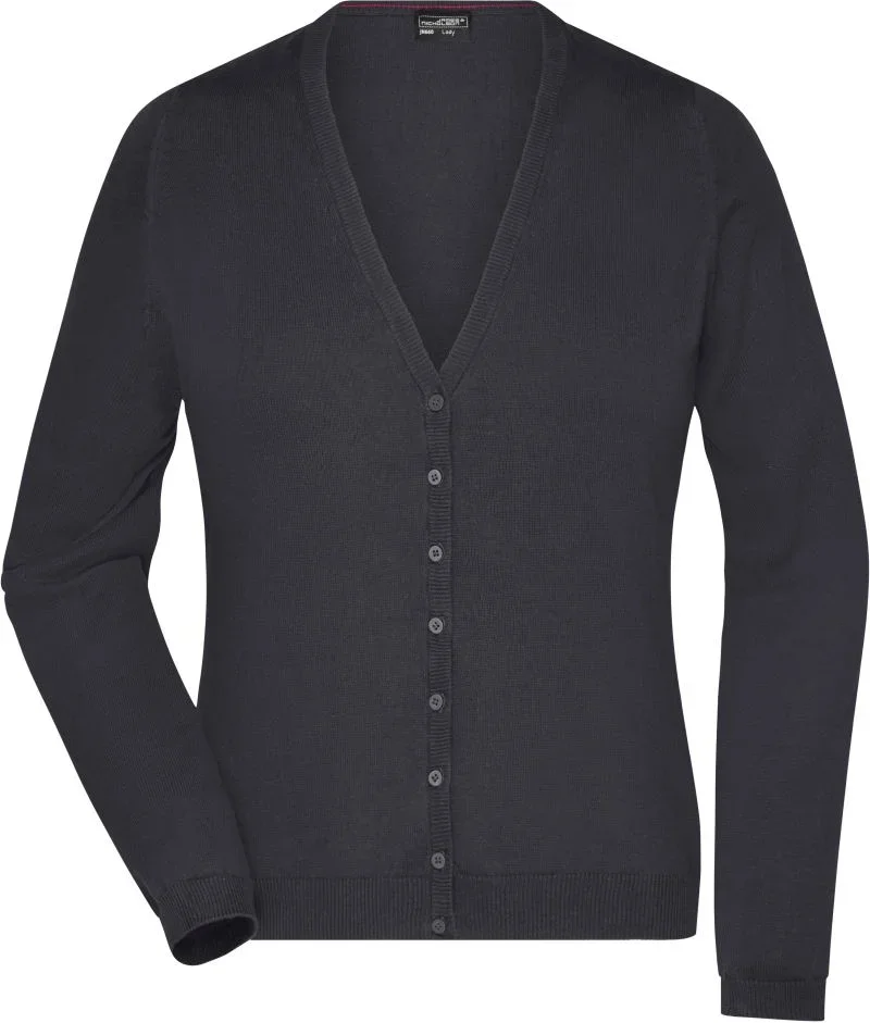 James & Nicholson JN 660 – Damen V-Ausschnitt Strickjacke – Black
