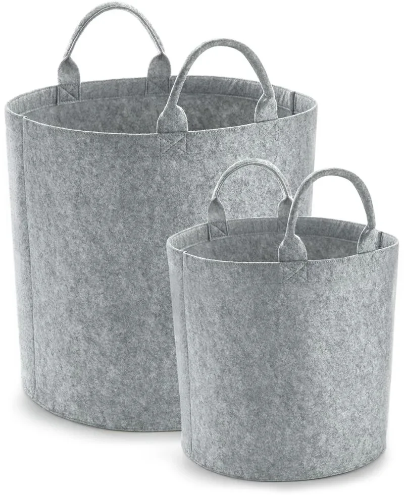 BagBase BG 728 – Filz Aufbewahrungskorb – Grey Melange