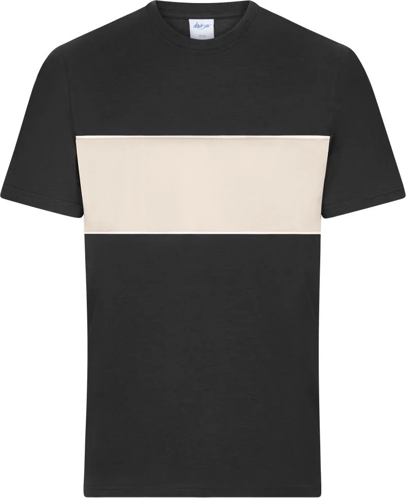 James & Nicholson 8049 – Bio T-Shirt "Colour-Block" – Black/Sandstone