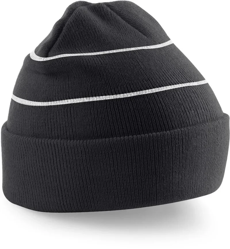Beechfield B 42 – Strickmütze "Enhanced-Viz" – Black