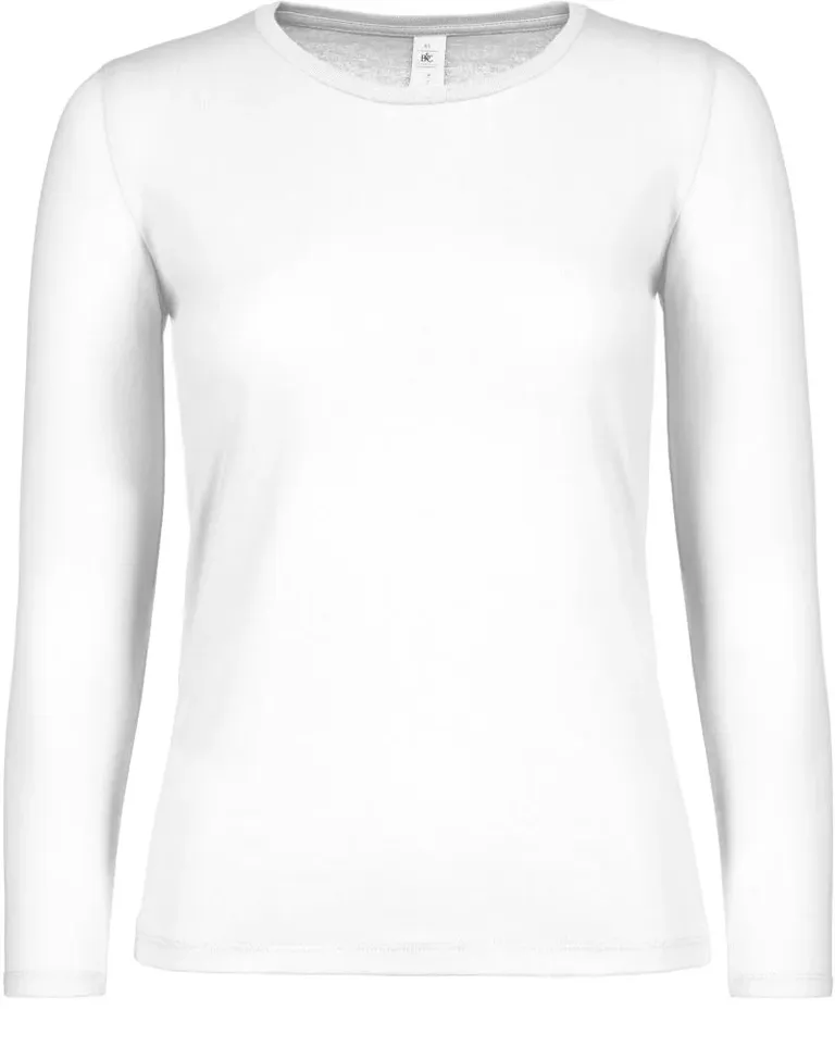 B&C Collection E150 LSL – Damen T-Shirt langarm – White
