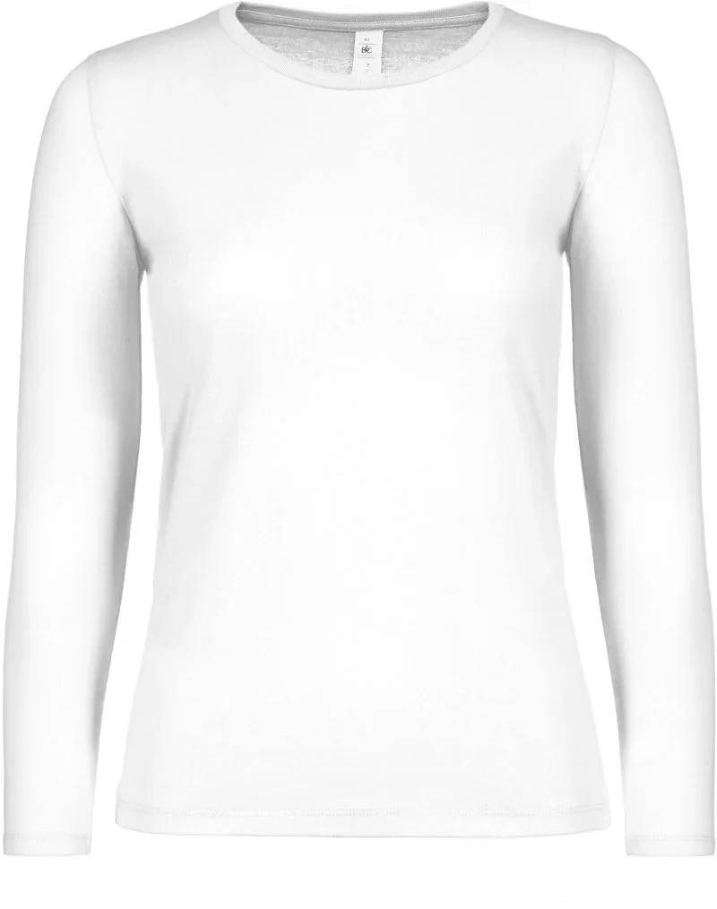 B&C Collection E150 LSL – Damen T-Shirt langarm – White