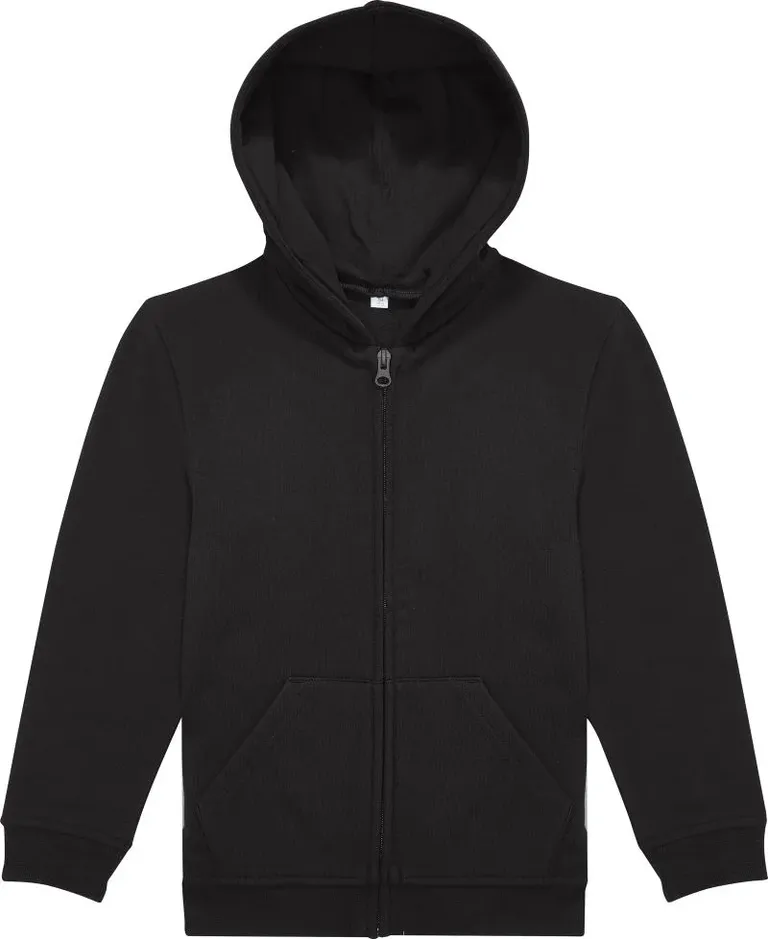 B&C Collection ID.334 Zip Hood – Kinder Kapuzen Sweatjacke – Black