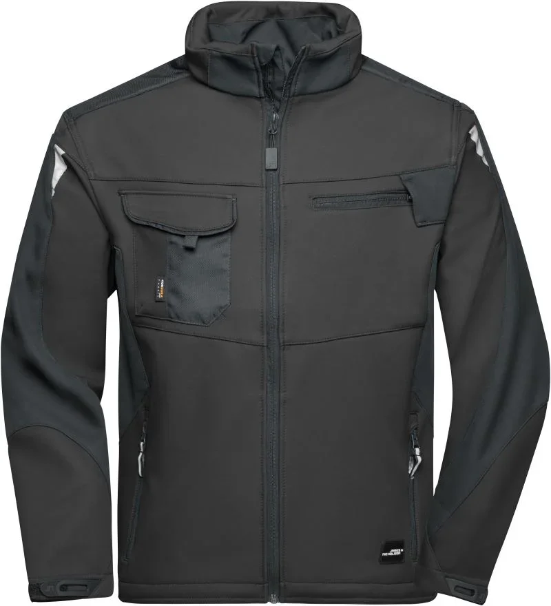 James & Nicholson JN 844 – Workwear Sommer Softshell Jacke - Strong – Black/Black