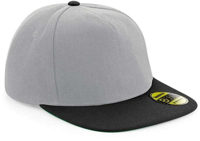 Beechfield B 660 – 5 Panel Flatpeak Kappe – Grey/Black