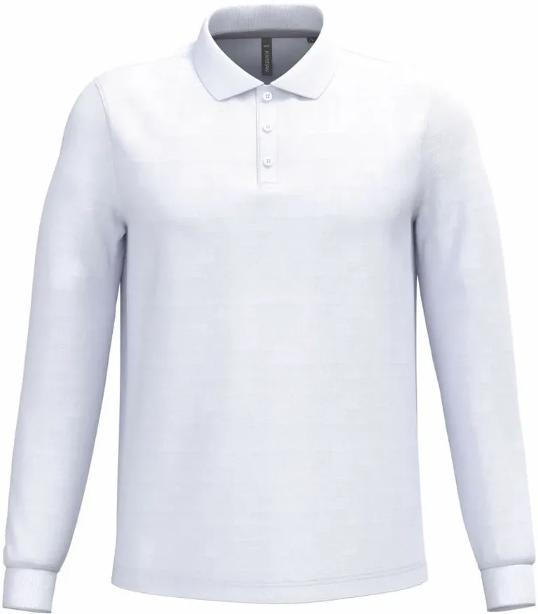 Kariban K 243 – Herren Piqué Polo langarm – White