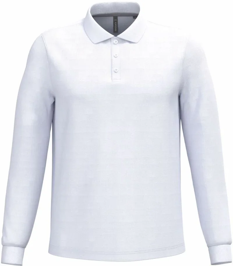 Kariban K 243 – Herren Piqué Polo langarm – White