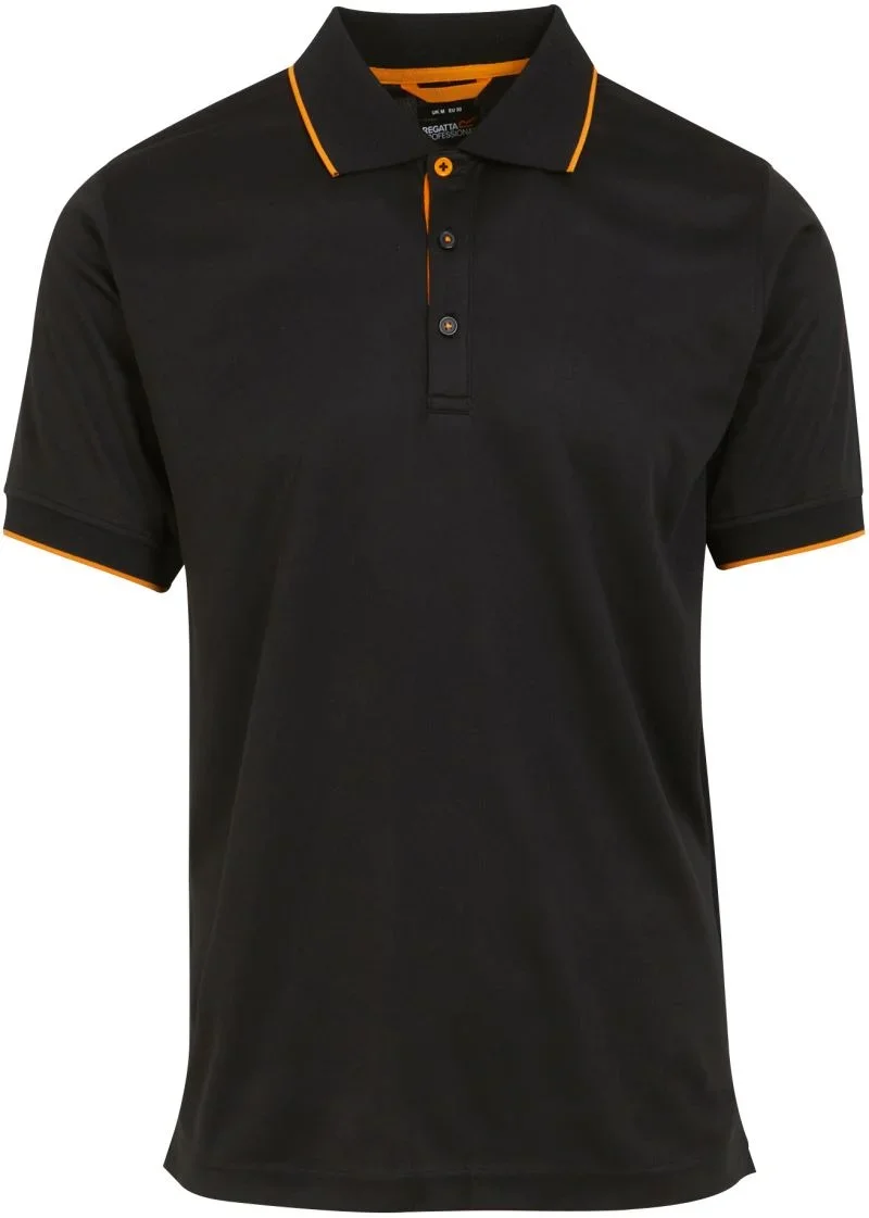 Regatta Professional TRS 264 – Piqué Polo "Navigate" – Black/Orange Pop