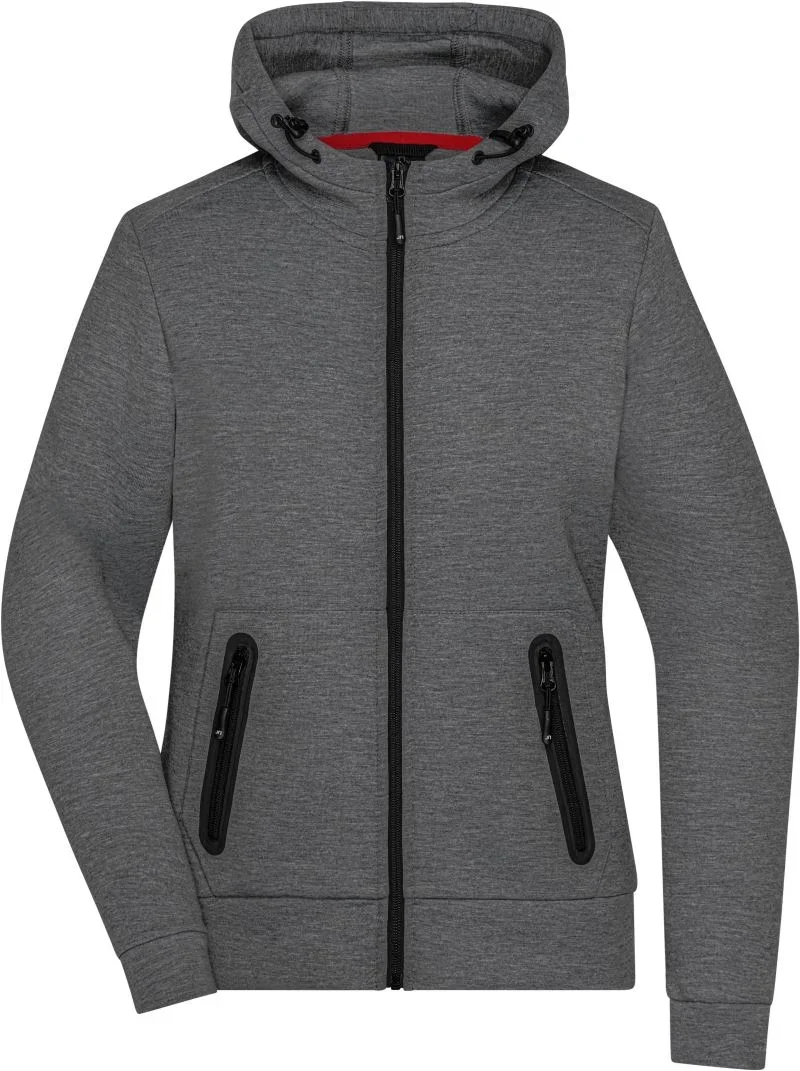 James & Nicholson JN 1143 – Damen Kapuzenjacke – Dark Melange