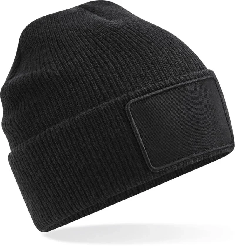 Beechfield B 540 – Thinsulate™ Patch Strickmütze – Black