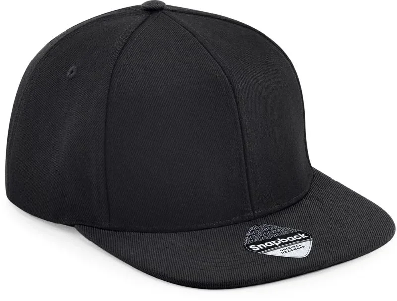 Beechfield B 661 – 6 Panel Snapback Kappe "Original" – Black/Black