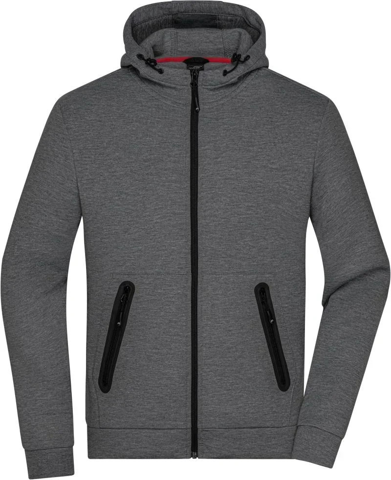 James & Nicholson JN 1144 – Herren Kapuzenjacke – Dark Melange