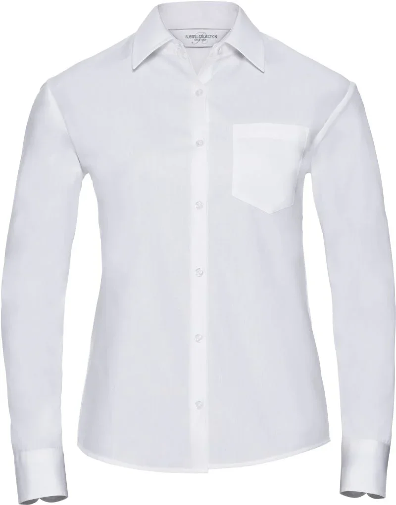 Russell Athletic 936F – Popeline Bluse langarm – White