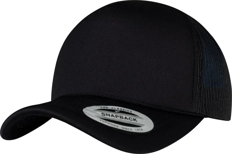 Flexfit 6005FC – 5 Panel Trucker Kappe – Black/Black/Black