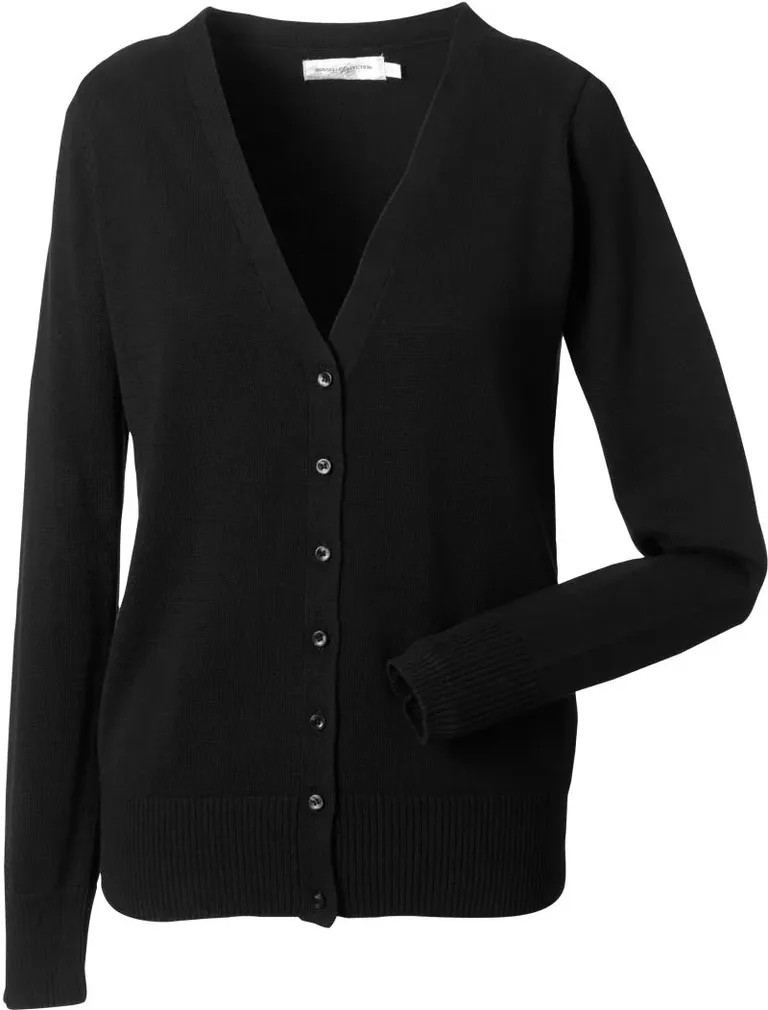 Russell Athletic 715F – Damen V-Ausschnitt Strickjacke – Black