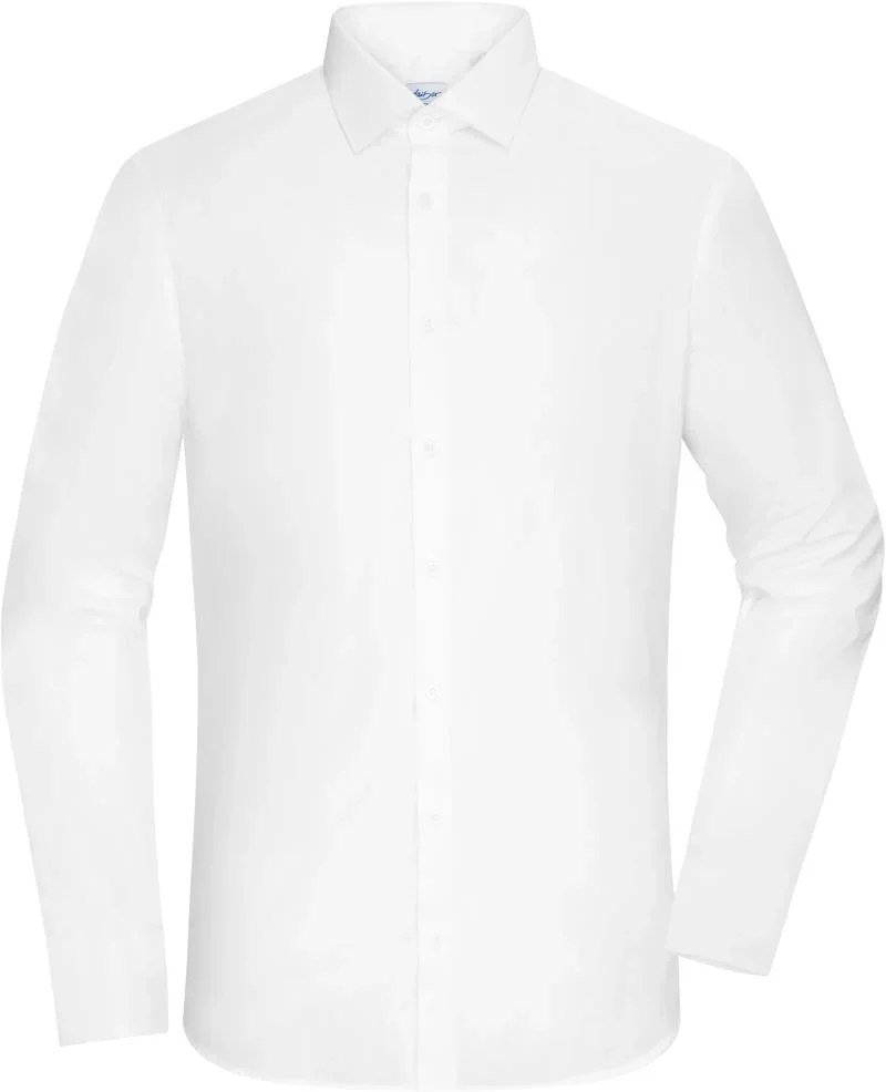 James & Nicholson JN 1372 – Popeline Slim Fit Hemd langarm – White