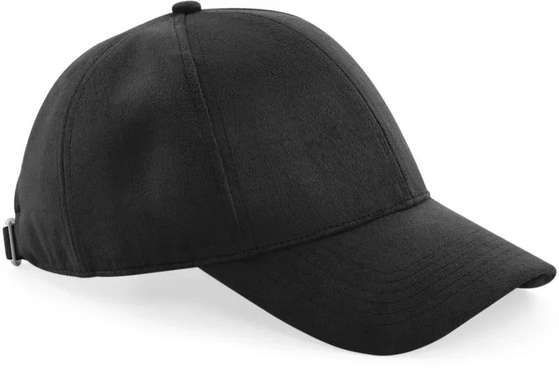 Beechfield B 656 – 6 Panel Kappe "Faux Suede" – Black