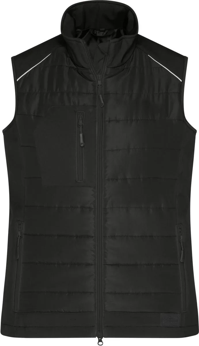 James & Nicholson JN 1821 – Damen Hybrid Gilet – Black/Black