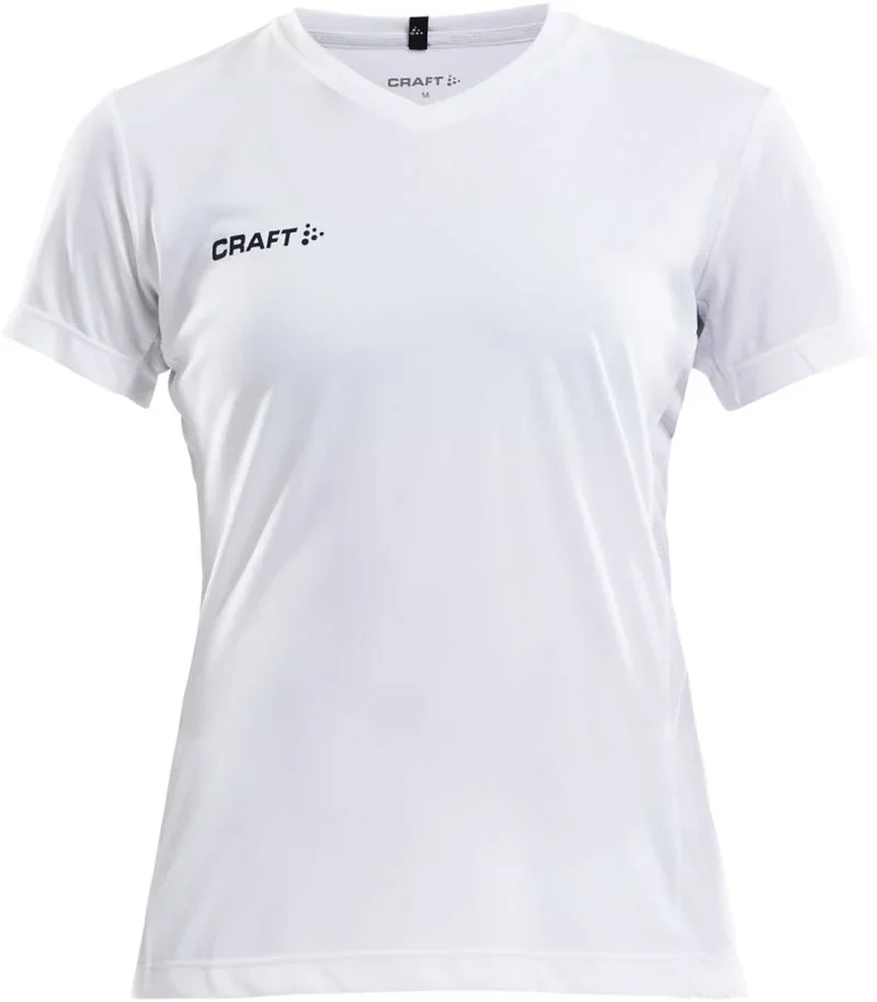 Craft Teamwear Squad Go Jersey Solid W – Damen V-Ausschnitt Sport Shirt – White