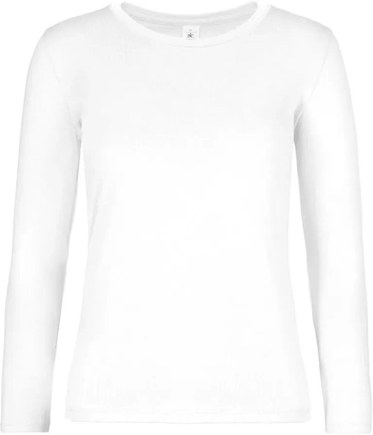 B&C Collection E190 LSL – Schweres Damen T-Shirt langarm – White